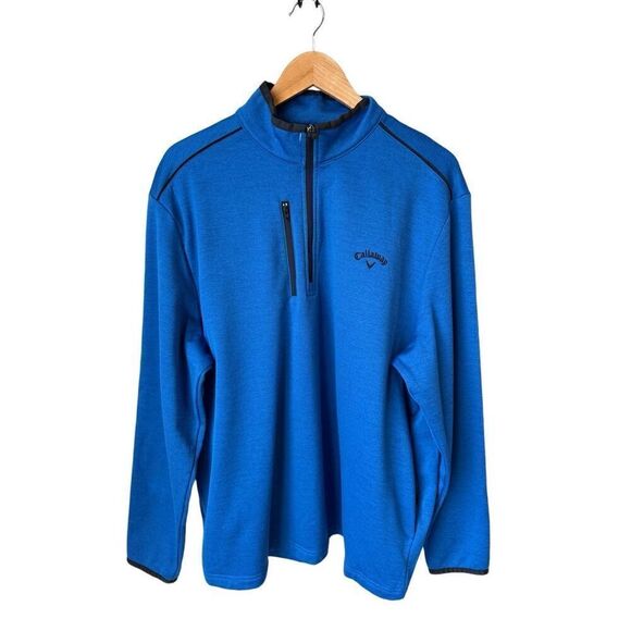 Callaway Men’s Golf 1/4 Zip Tech Fleece In Olympian Blue Heather Size L - Picture 5 of 10